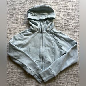 Lululemon Crop Scuba Hoodie Light Blue Zip-Up Hoodie Size 0